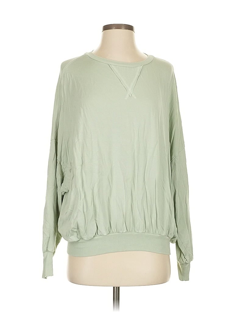 Click to view more detailed imagery on our partner's website Pre-owned Young Fabulous & Broke Long Sleeve Top Green Crew Neck Tops