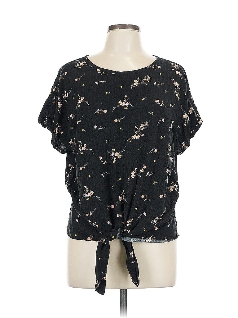 Pre-owned Buffalo By David Bitton Short Sleeve Blouse In Black