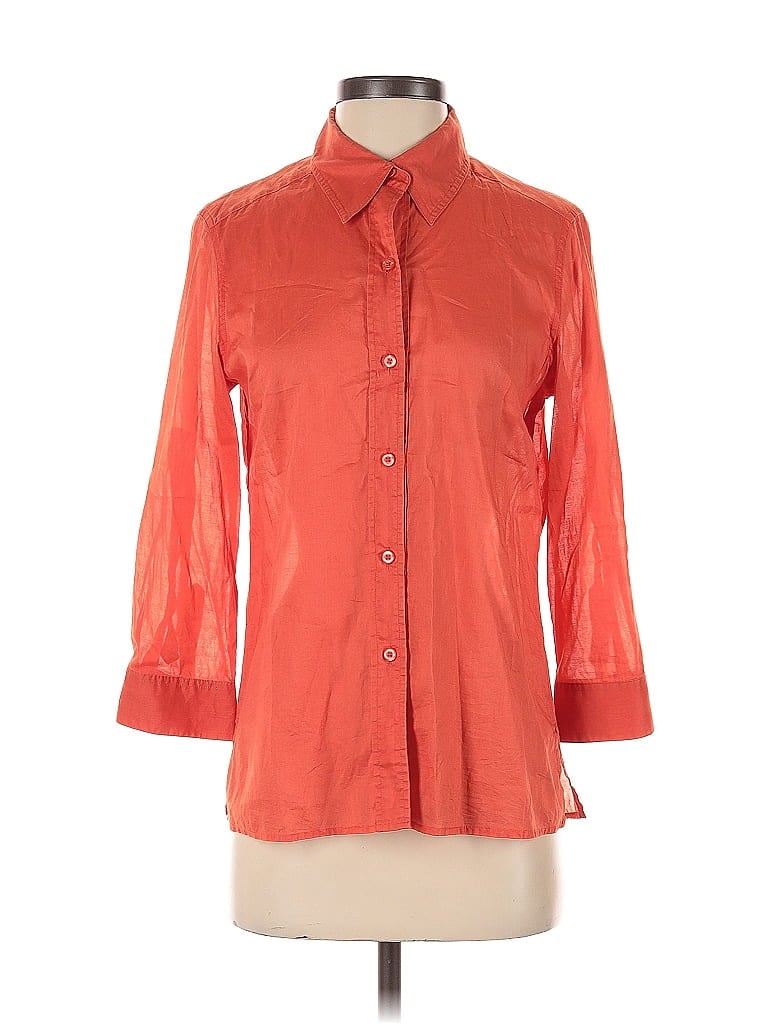 Click to view more detailed imagery on our partner's website Pre-owned Chico's 3/4 Sleeve Button Down Shirt In Orange