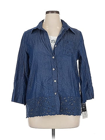Alfred Dunner 3/4 Sleeve Button-Down Shirt (view 1)