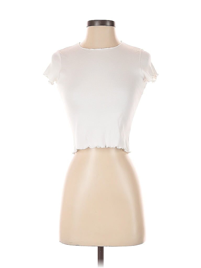 Pre-owned Brandy Melville Short Sleeve T-shirt In White