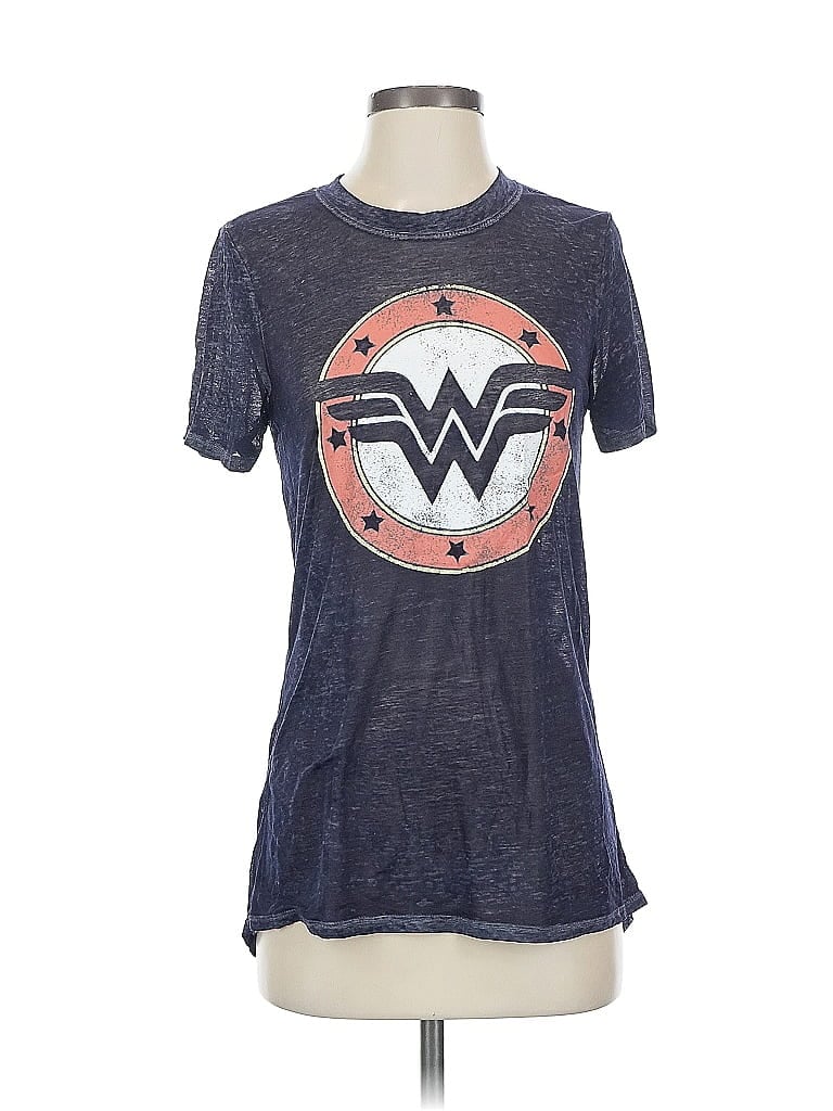 Pre-owned Wonder Woman Short Sleeve T-shirt In Blue