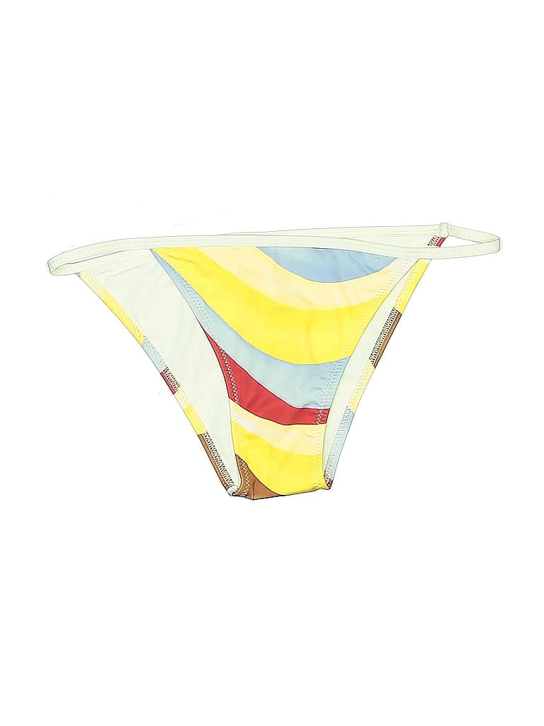 Pre-owned Solid & Striped Swimsuit Bottoms In Yellow