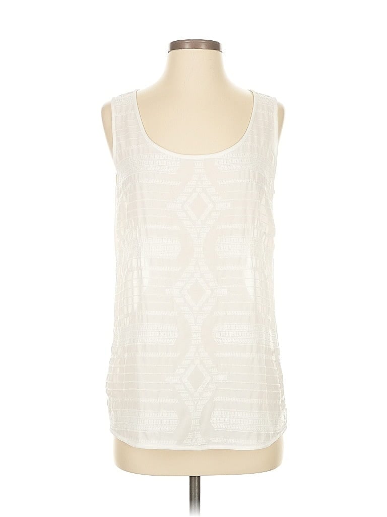Pre-owned Ann Taylor Loft Sleeveless Blouse In White
