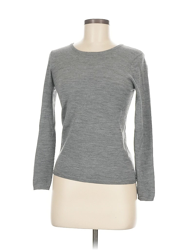 Pre-owned Theory Wool Pullover Sweater In Gray