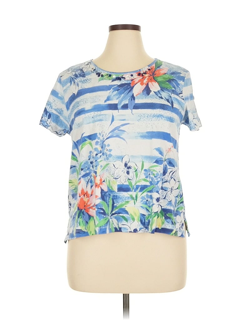Pre-owned Alfred Dunner Short Sleeve T-shirt In Blue