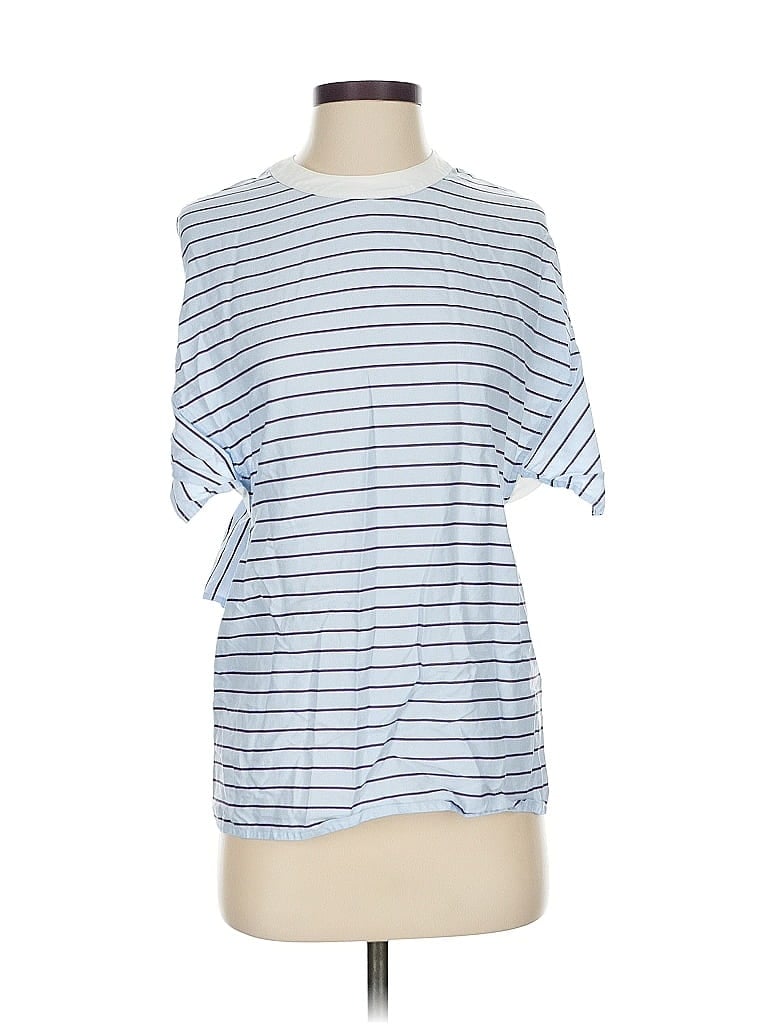 Pre-owned Rosetta Getty Short Sleeve Top Blue Boatneck Tops