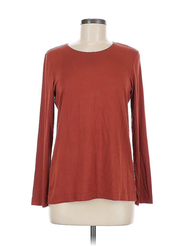 Pre-owned Chico's 3/4 Sleeve T-shirt In Brown