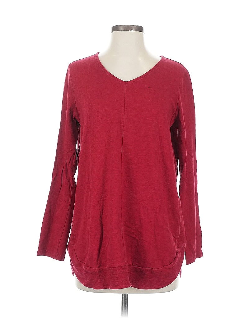 Click to view more detailed imagery on our partner's website Pre-owned Jjill Long Sleeve Top Burgundy V Neck Tops