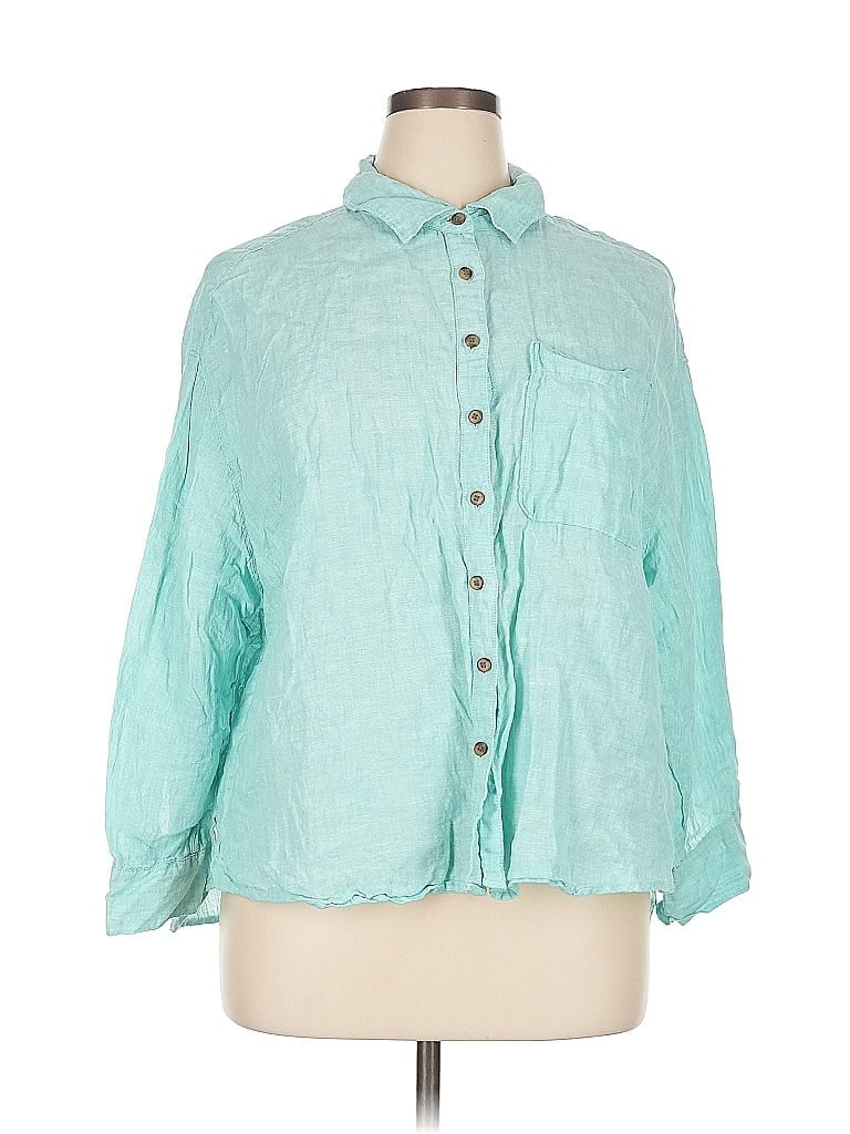 Click to view more detailed imagery on our partner's website Pre-owned Jones New York 3/4 Sleeve Button Down Shirt In Blue