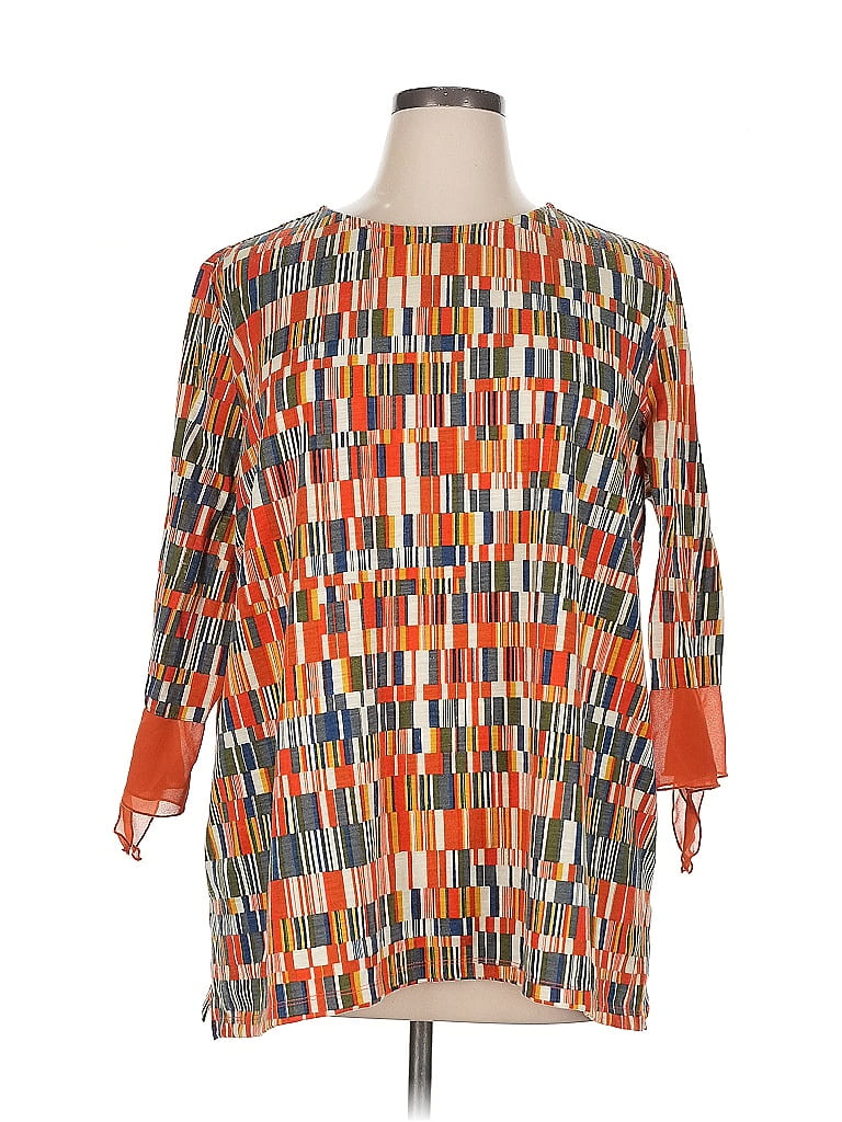 Pre-owned Multiples 3/4 Sleeve Blouse In Orange