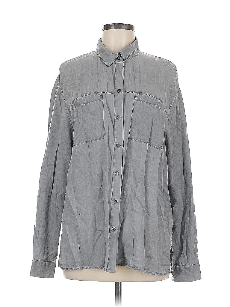 Pre-owned Jane And Delancey Long Sleeve Button Down Shirt In Gray