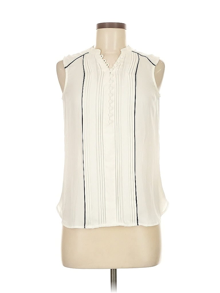 Pre-owned H&m Sleeveless Blouse In White