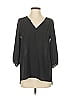 H&M 100% Polyester Gray 3/4 Sleeve Blouse Size 2 - photo 1
