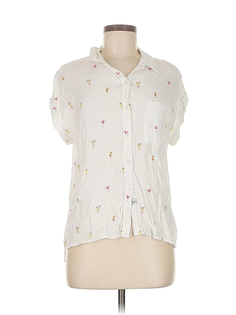 Pre-owned Rails Short Sleeve Blouse In White