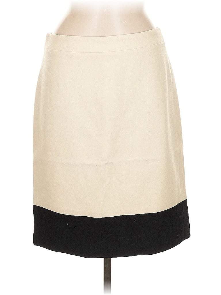 Pre-owned J.crew Factory Store Wool Skirt In White