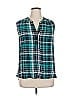 Fun2Fun 100% Rayon Plaid Teal Green Sleeveless Button-Down Shirt Size 1X - photo 1