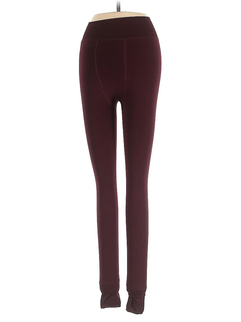 Pre-owned Unbranded Leggings In Burgundy