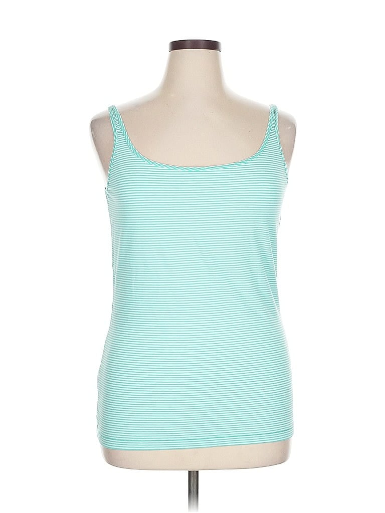 Pre-owned Eddie Bauer Tank Top Teal Sweetheart Neckline Tops In Blue