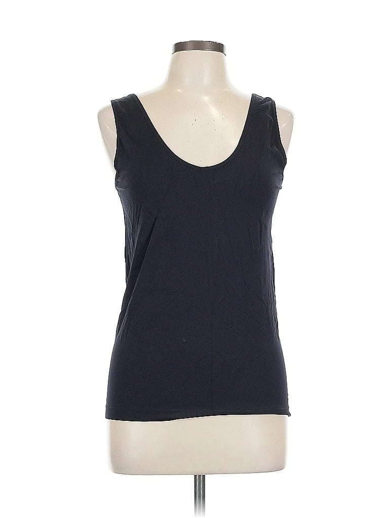 Pre-owned Ellen Tracy Tank Top Blue Strapless Neckline Tops