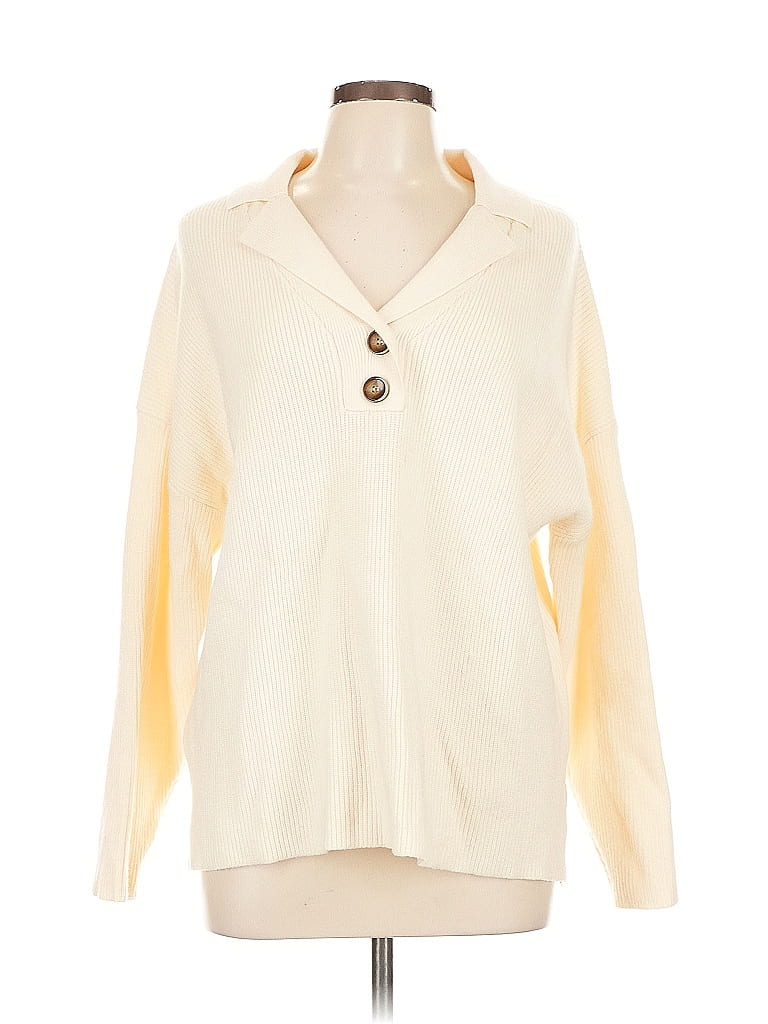 Pre-owned Lillusory Pullover Sweater In White