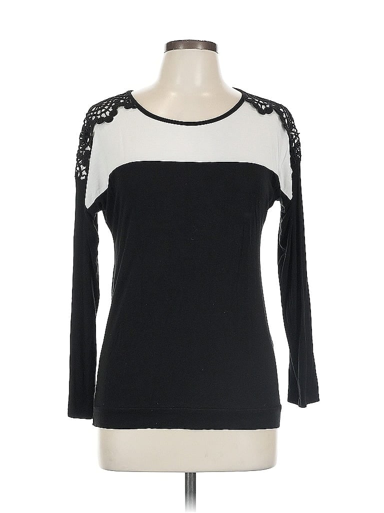 Click to view more detailed imagery on our partner's website Pre-owned Milan Kiss Long Sleeve Top Black Boatneck Tops
