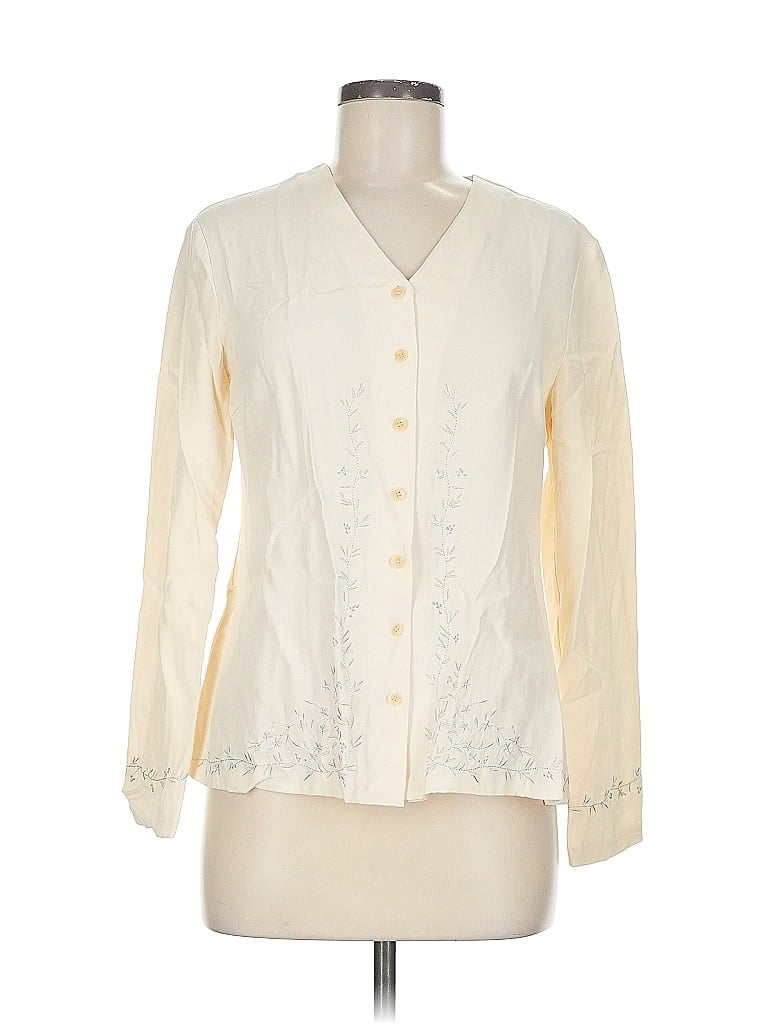 DUE PER DUE Pre-owned Long Sleeve Blouse In White