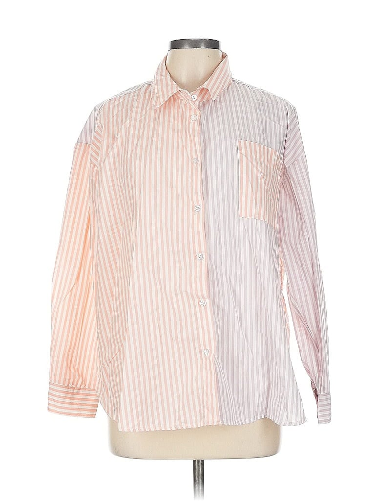 OLIVE & OAK Pre-owned Long Sleeve Button Down Shirt In Orange
