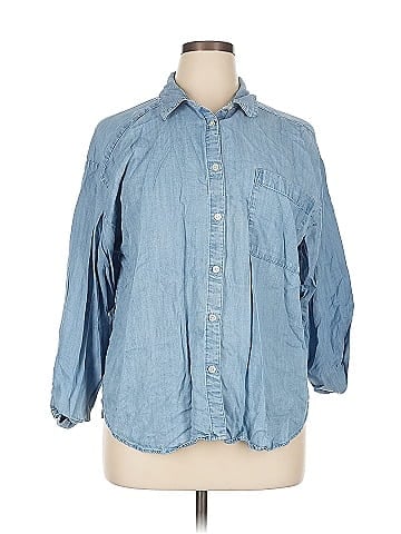 Ann Taylor LOFT Outlet 3/4 Sleeve Button-Down Shirt (view 1)