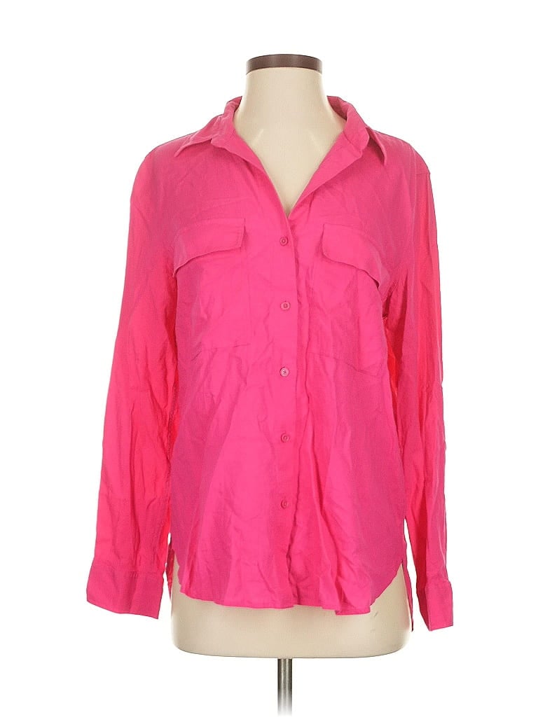 Pre-owned Babaton Long Sleeve Blouse In Pink