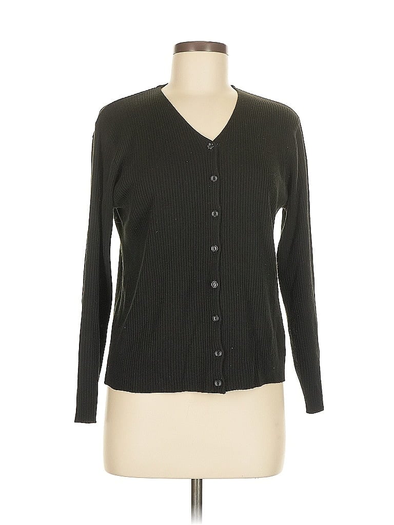 Pre-owned Sag Harbor Cardigan Sweater In Black