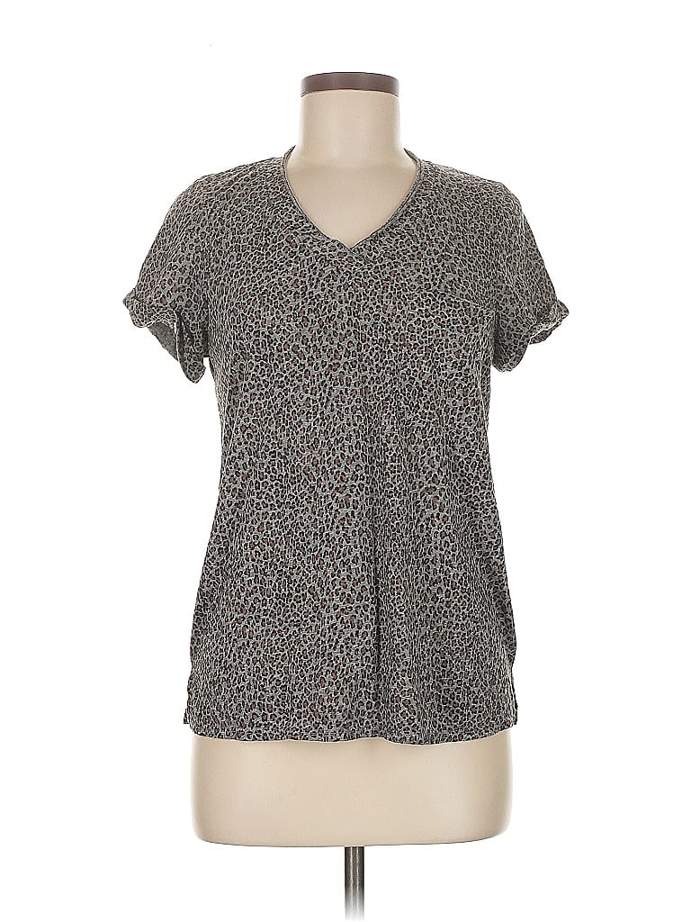 Pre-owned T.la Short Sleeve Blouse In Gray