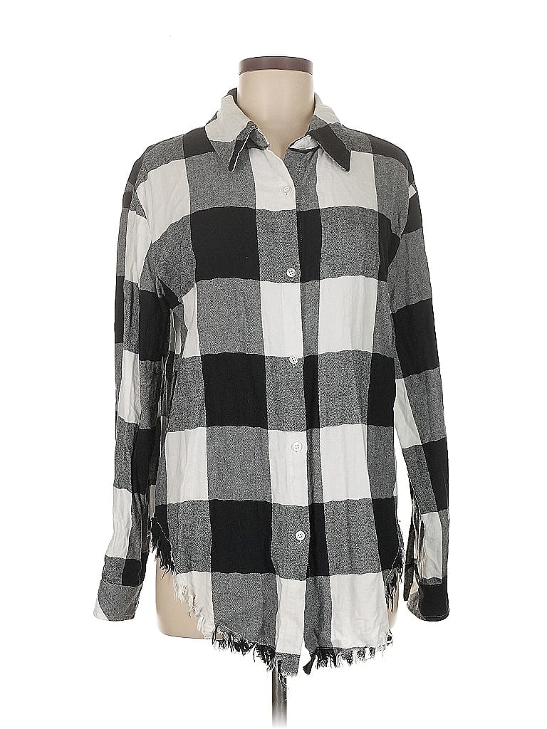 Pre-owned Mi Ami Long Sleeve Button Down Shirt In Gray