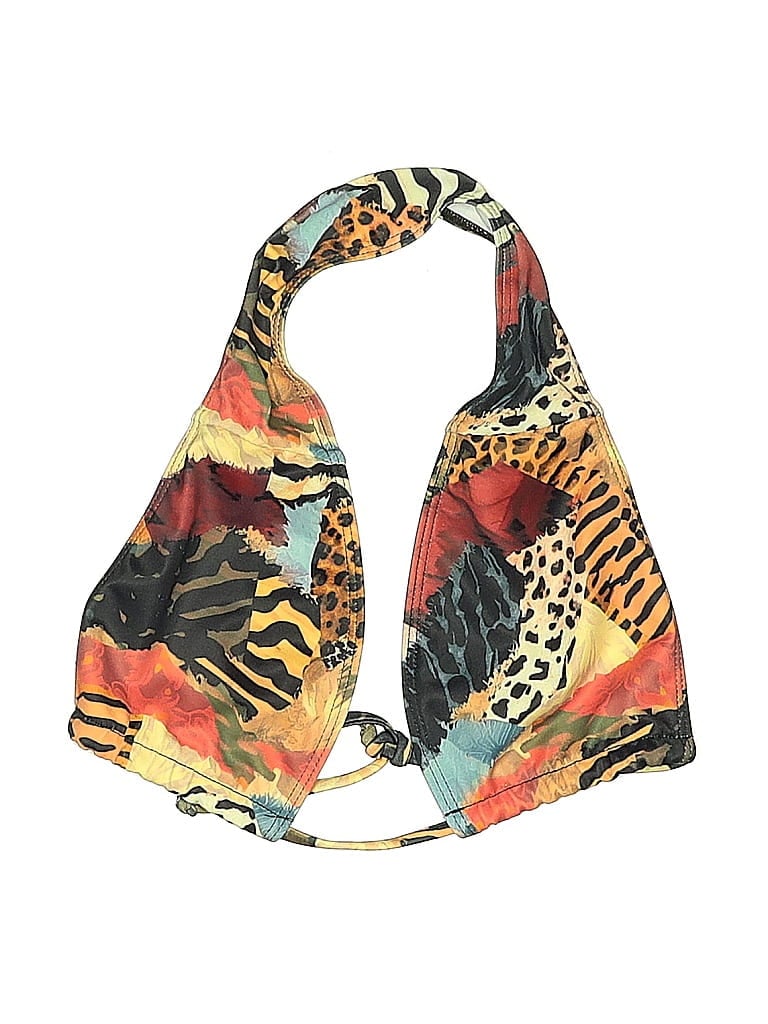 UNBRANDED Pre-owned Swimsuit Top Yellow Print Pattern Swimwear