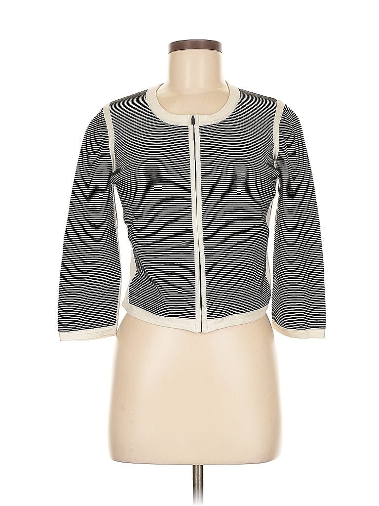 Pre-owned Carlisle Silk Cardigan Sweater In Gray