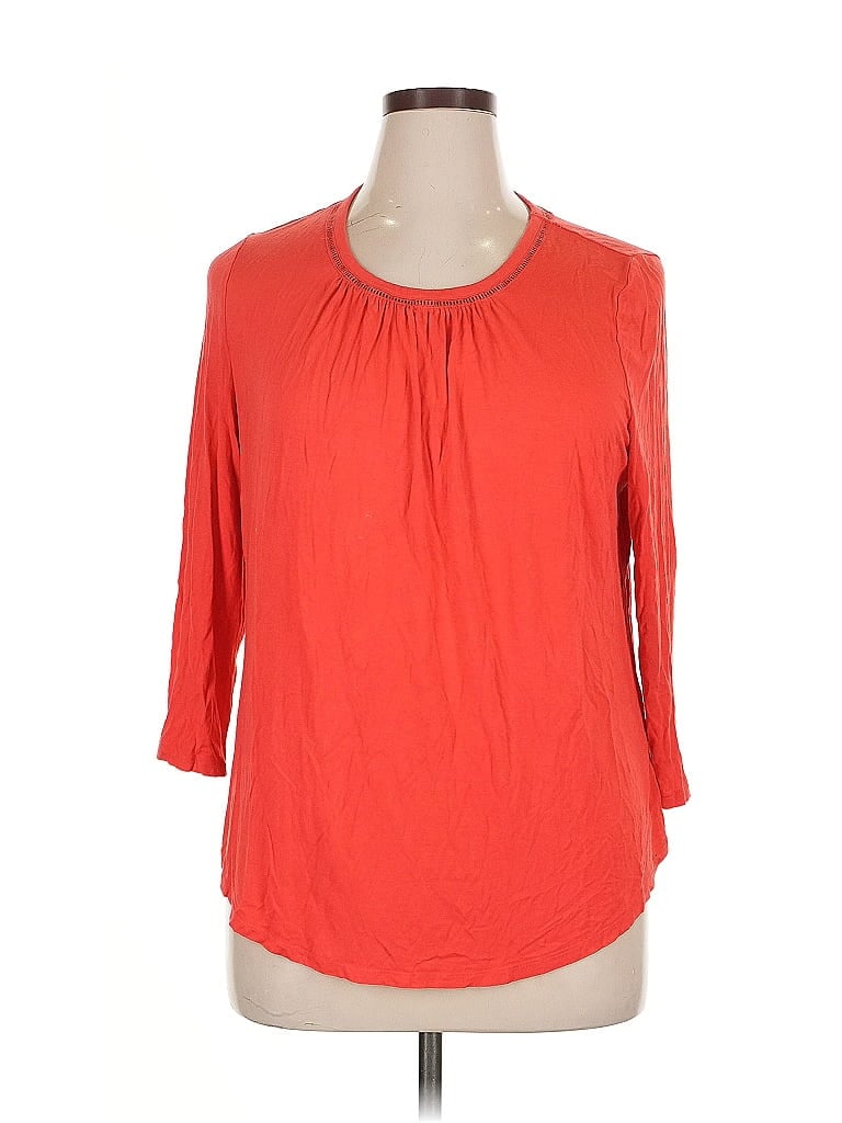 Pre-owned Maison Jules 3/4 Sleeve Blouse In Red