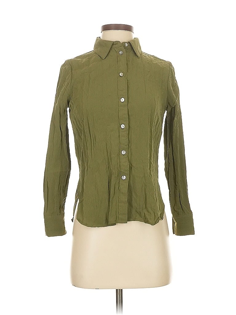 Click to view more detailed imagery on our partner's website Pre-owned Madewell Long Sleeve Blouse In Green