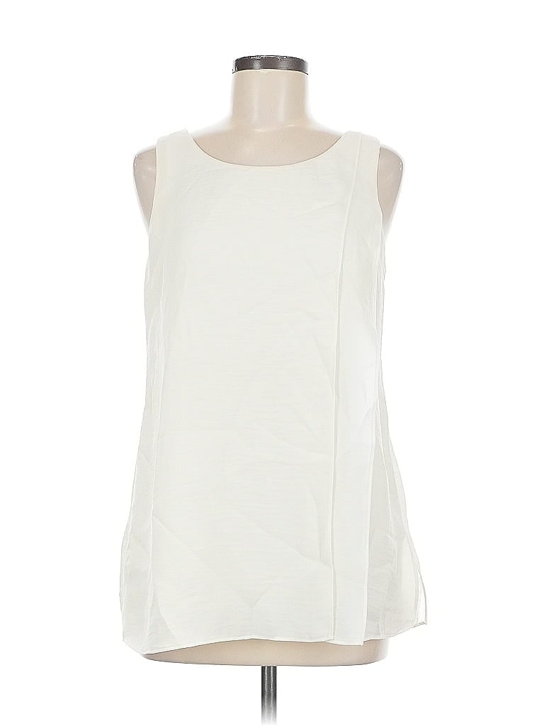Pre-owned Soft Surroundings Sleeveless Blouse In White