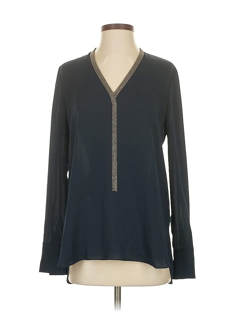 Pre-owned Elie Tahari Long Sleeve Blouse In Blue
