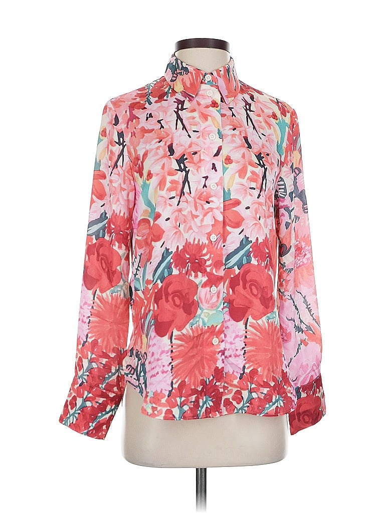 Pre-owned H&m Long Sleeve Blouse In Pink