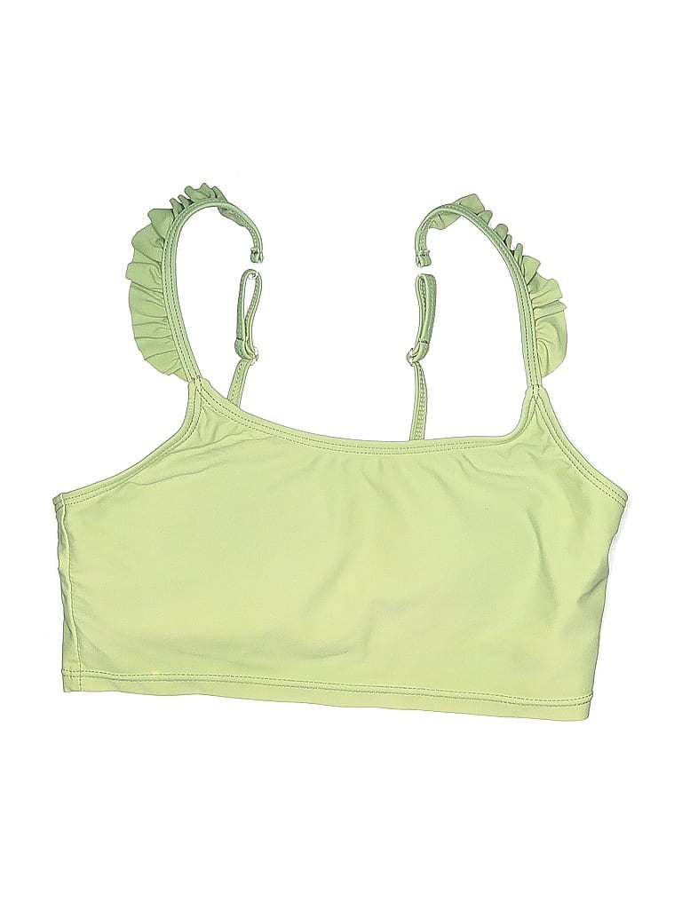 Pre-owned Ruffle Butts Swimsuit Top Green Swimwear