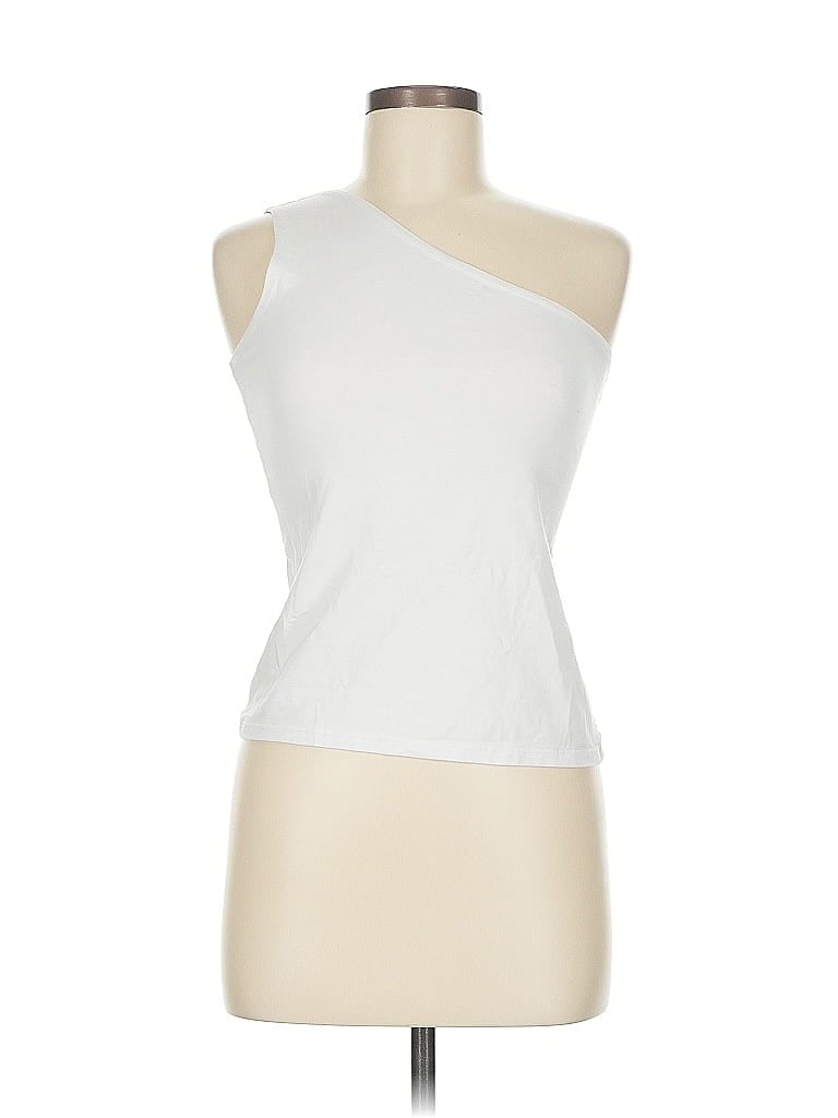 Click to view more detailed imagery on our partner's website Pre-owned Assorted Brands Tank Top White One Shoulder Neckline Tops