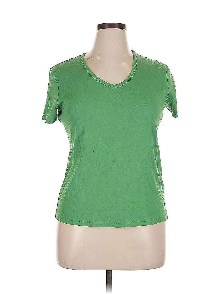Click to view more detailed imagery on our partner's website Pre-owned Style & Co Short Sleeve Top Green V Neck Tops