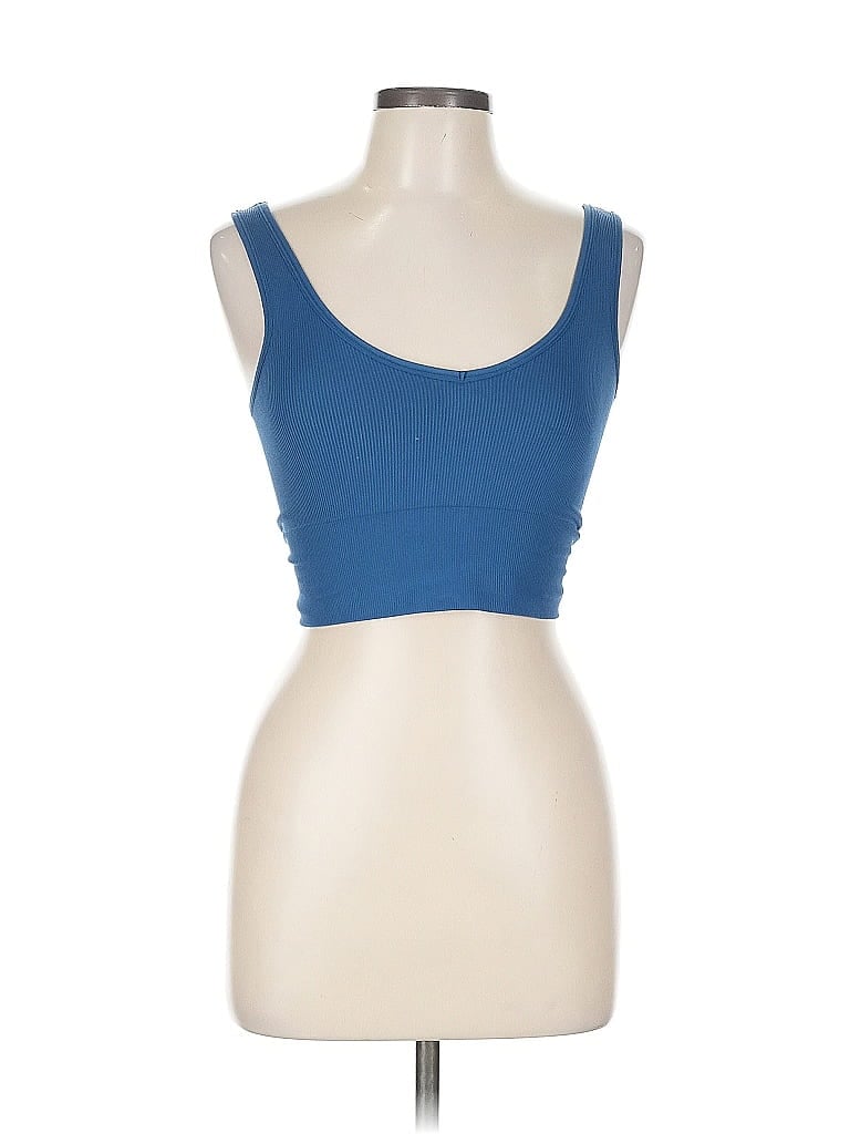 Pre-owned Unbranded Tank Top Blue Strapless Neckline Tops
