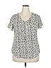 Unbranded Animal Print Ivory Short Sleeve Blouse Size 2X - photo 1