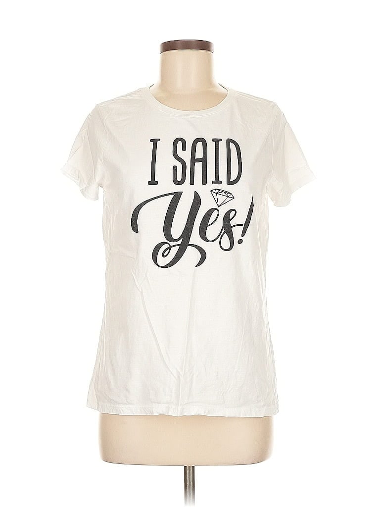 Pre-owned Unbranded Short Sleeve T-shirt In White