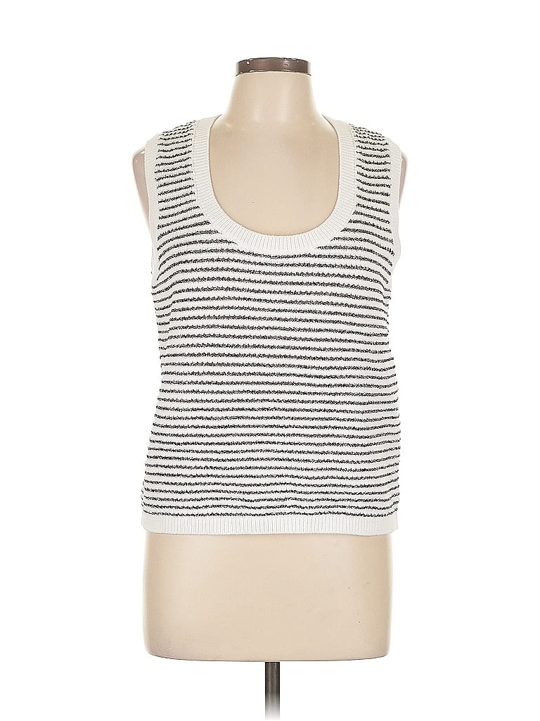 Pre-owned Ann Taylor Sweater Vest In White