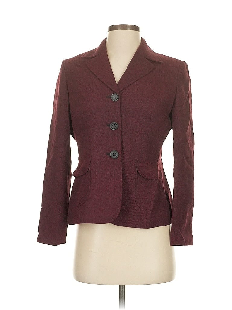 Pre-owned Le Suit Blazer Jacket In Burgundy