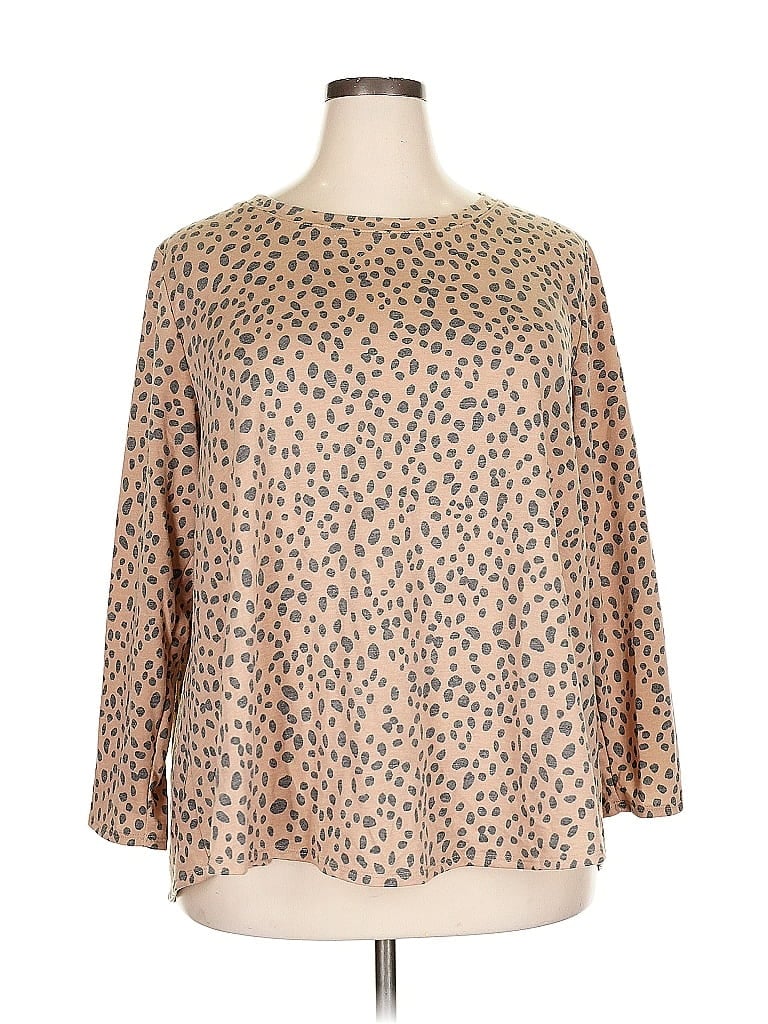 Pre-owned Green Envelope 3/4 Sleeve T-shirt In Brown