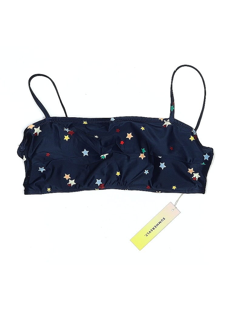 Pre-owned Endless Rose Swimsuit Top Blue Stars Pattern Swimwear